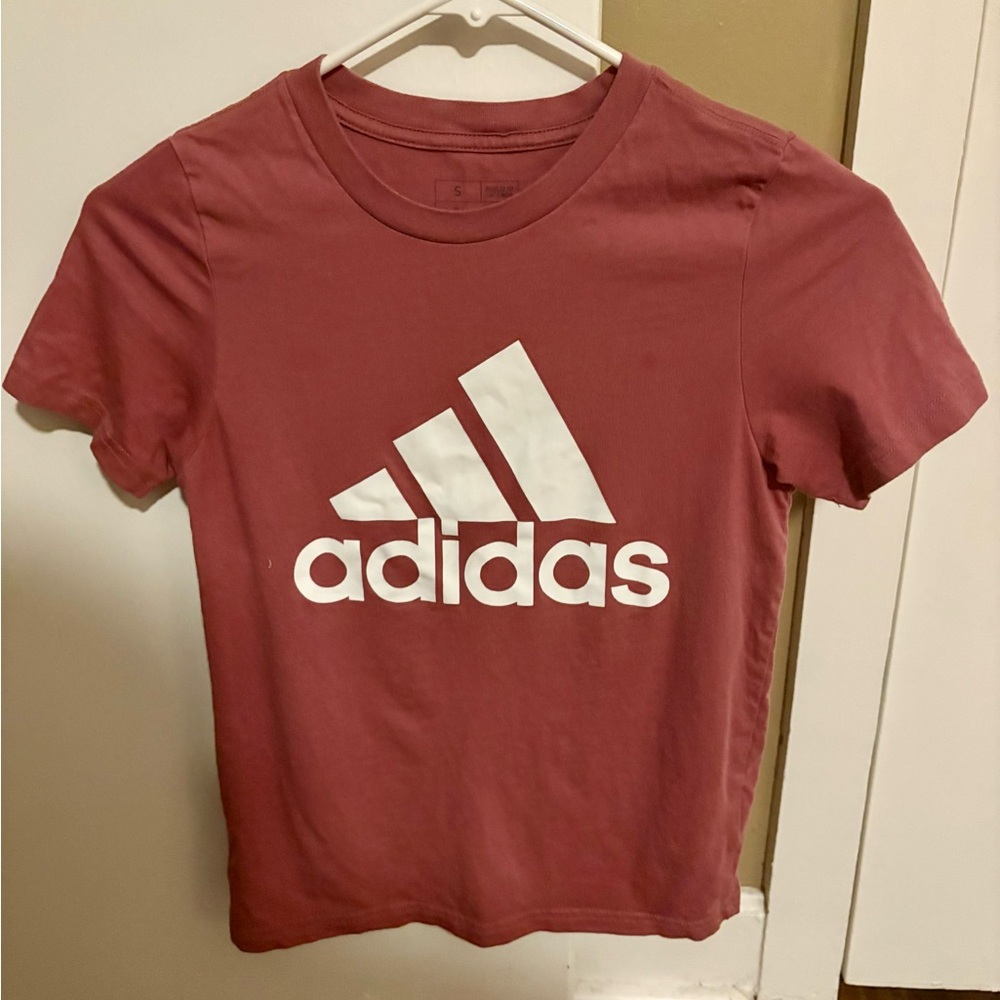 Adidas Kids' Maroon Tee with White Logo